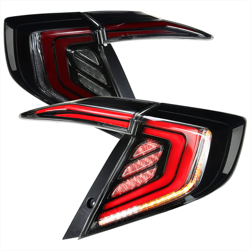 Spec-D 16-21 Honda Civic Sedan Led Tailights With Sequential Signal - Smoked Lens LT-CV164GLED-SQ1-RS