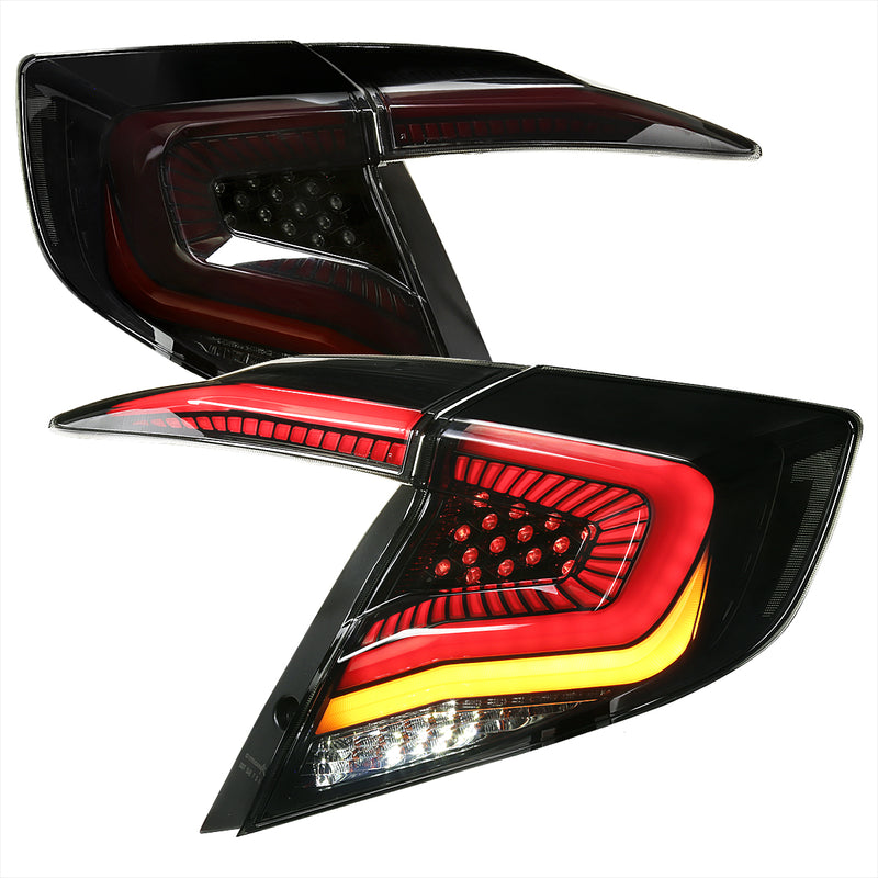 Spec-D 16-21 Honda Civic Sedan Led Tailights With Sequential Signal - Smoked Lens LT-CV164GLED-SQ2-RS