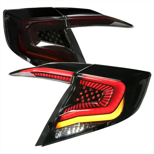 Spec-D 16-21 Honda Civic Sedan Led Tailights With Sequential Signal - Smoked Lens LT-CV164GLED-SQ2-RS