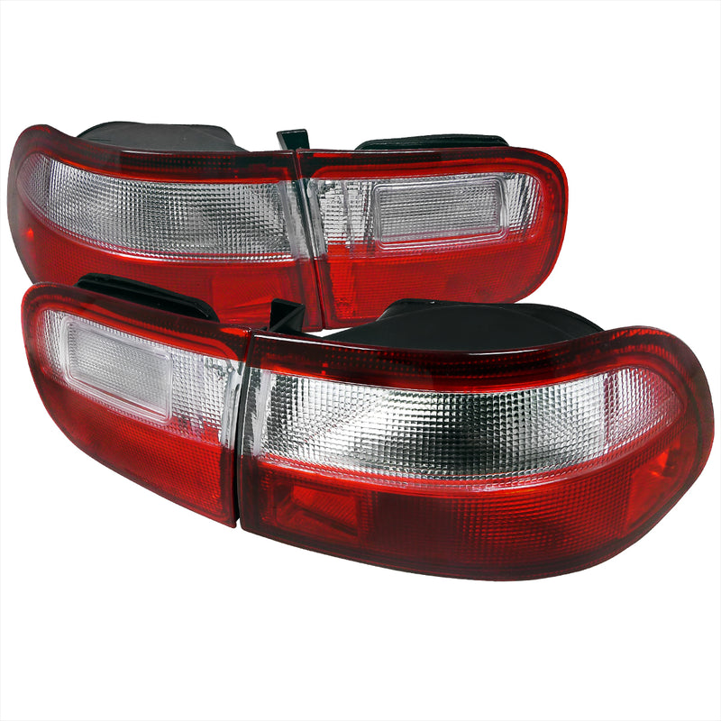 Spec-D 92-95 Honda  Civic  Civic Coupe And Sedan Red Clear Tail Lights LT-CV92RPW-RS