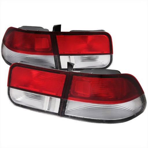 Spec-D 96-00 Honda  Civic Tail Lights Red Clear Lens Coupe Model  LT-CV962RPW-RS