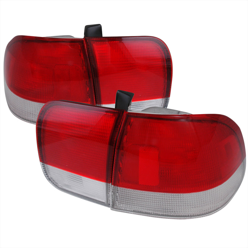 Spec-D 1996-1998 Honda Civic 4 Door - Red And Clear Tail Lights LT-CV964RPW-RS