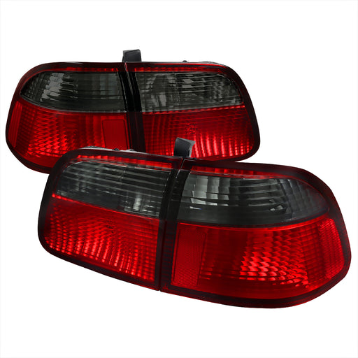 Spec-D 99-00 Honda Civic 4Dr Tail Lights - Red With Smoked Lens LT-CV994RG-RS