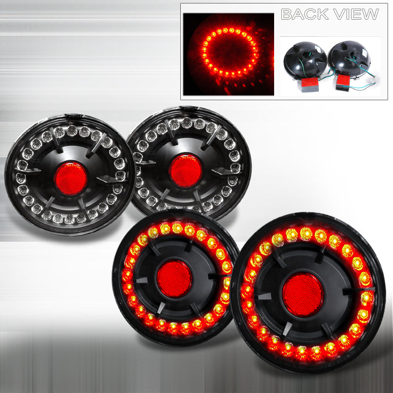 Spec-D 05-07 Chevrolet Corvette Led Tail Lights Black LT-CVET05JMLED-KS