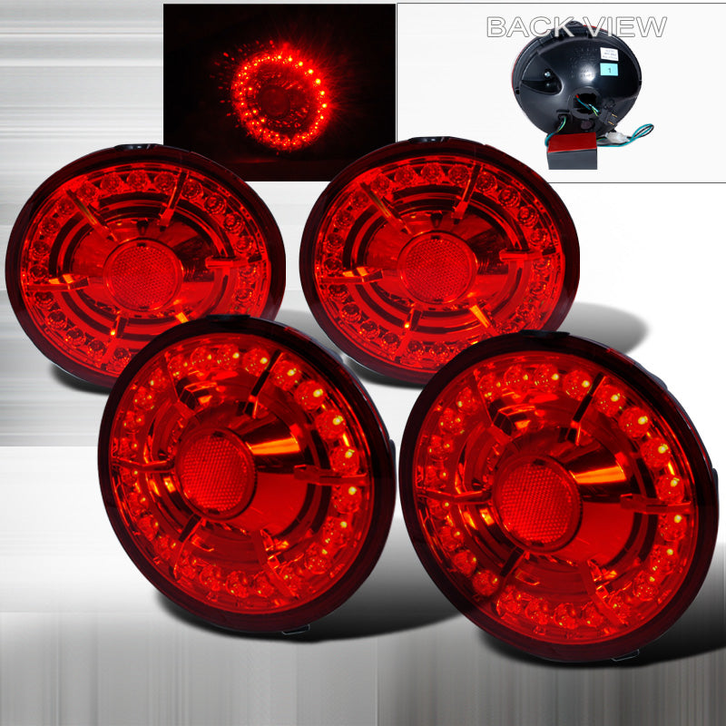 Spec-D 05-07 Chevrolet Corvette Led Tail Lights Red LT-CVET05RLED-KS