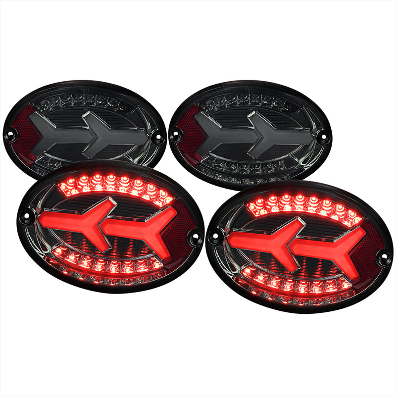 Spec-D 97-04 Chevrolet Corvette Led Tail Lights Chrome Housing Dark Smoke Lens White Led Bar LT-CVET97GLED-G2-OZ