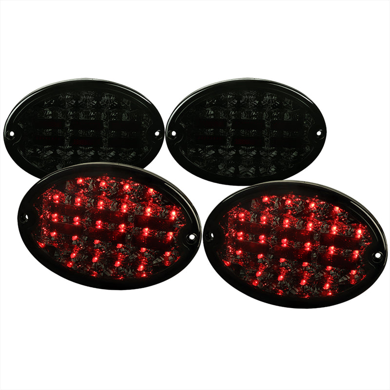 Spec-D 97-04 Chevrolet Corvette Tail Lights- Dark Smoke Lens- Chrome Housing LT-CVET97GLED-OZ