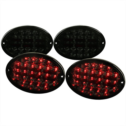 Spec-D 97-04 Chevrolet Corvette Tail Lights- Dark Smoke Lens- Chrome Housing LT-CVET97GLED-OZ