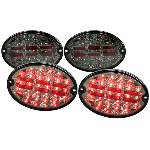 Spec-D 97-04 Chevrolet Corvette Led Tail Lights Chrome Housing Light Smoked Lens LT-CVET97GLED-V2-OZ