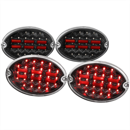 Spec-D 97-04 Chevrolet Corvette Tail Lights- Clear Lens- Black Housing LT-CVET97JMLED-OZ