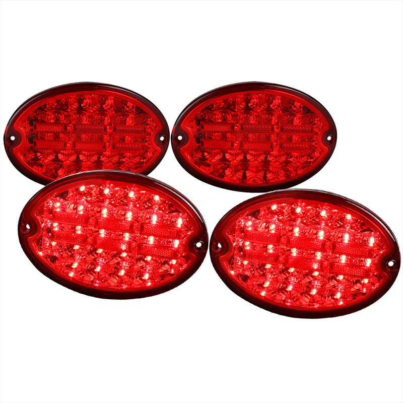 Spec-D 97-04 Chevrolet Corvette Tail Lights- Red Lens- Chrome Housing LT-CVET97RLED-OZ