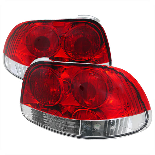 Spec-D 93-97 Honda Del Sol Tail Lights - Red Clear LT-DEL93RPW-APC