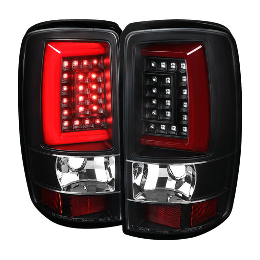 Spec-D 00-06 Chevrolet/Gmc Denali/Tahoe Led Light Bar Tail Lights- Black Housing With Clear Len- Red Light Bar LT-DEN00JRLED-G2-TM