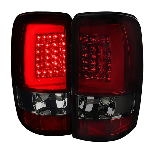 Spec-D 00-06 Chevrolet/Gmc Denali Tahoe Led Bar Tail Lights- Red Smoke Lens- Chrome Housing LT-DEN00RGLED-G2-TM