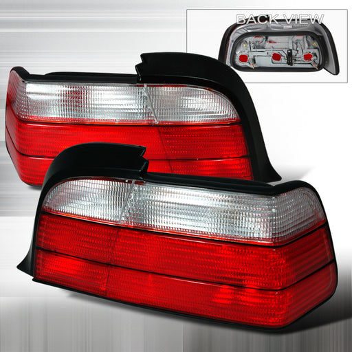 Spec-D 92-98 Bmw E36 3 Series Altezza Tail Lights Red Clear 2 Door LT-E362RPW-KS