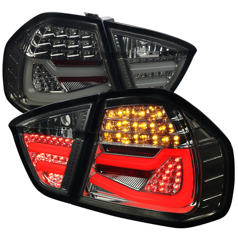 Spec-D 06-08 Bmw E90 3 Series Led Tail Lights-Smoke LT-E9005GLED-TM