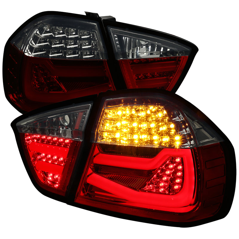 Spec-D 06-08 Bmw E90 3 Series Led Tail Lights-Red Smoke LT-E9005RGLED-TM