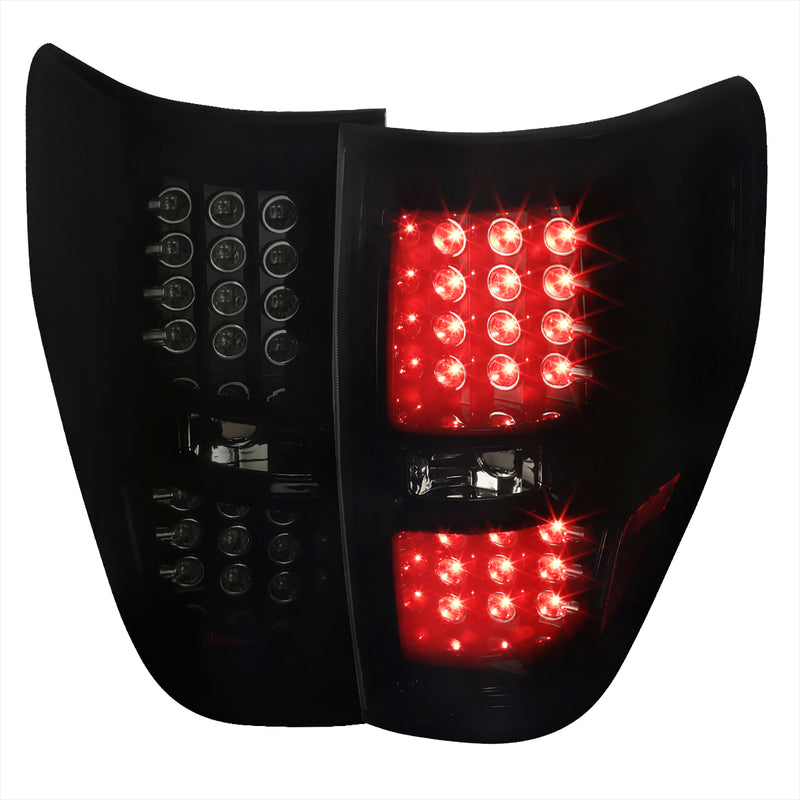 Spec-D 09-12 Ford F150  Led Tail Light Glossy Black Housing With Smoke Lens LT-F15009BBLED-TM
