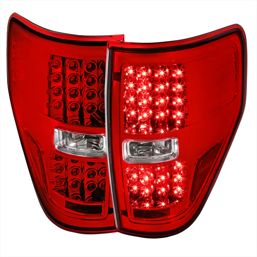Spec-D 09-14 Ford  F150 Led Tail Lights - Red LT-F15009RLED-TM