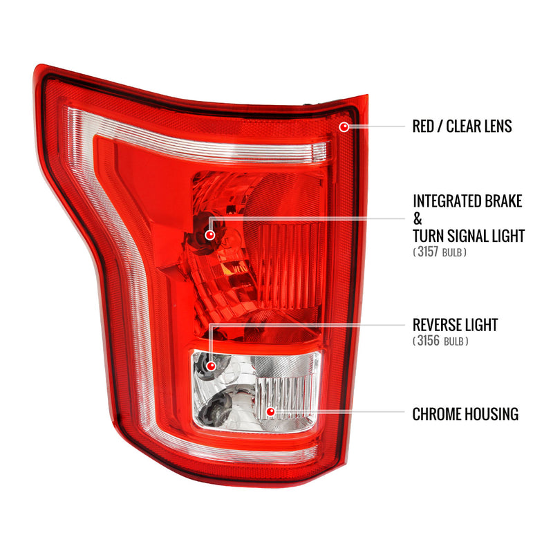 Spec-D 15-17 Ford F-150 Tail Light Oe Left Side With Bulb LT-F15015OEM-L-LD