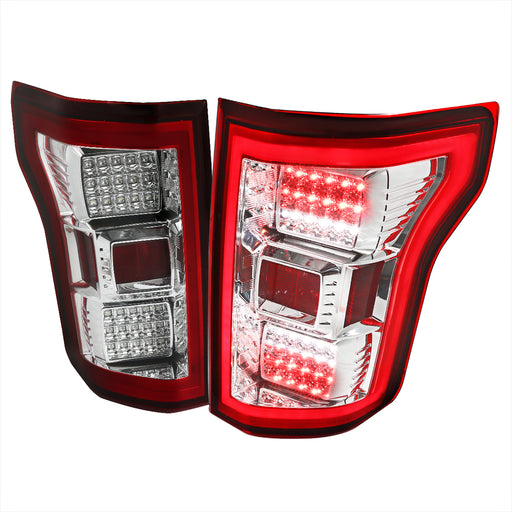 Spec-D 15-17 Ford F150 Led Tail Lights - Red LT-F15015RLED-TM