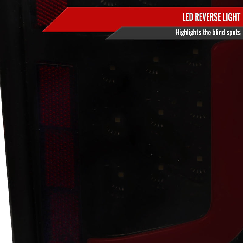Spec-D 15-20 Ford F-150 Led Tail Lights Black Housing Smoked Lens - Halogen Models Only LT-F15015SMLED-LD