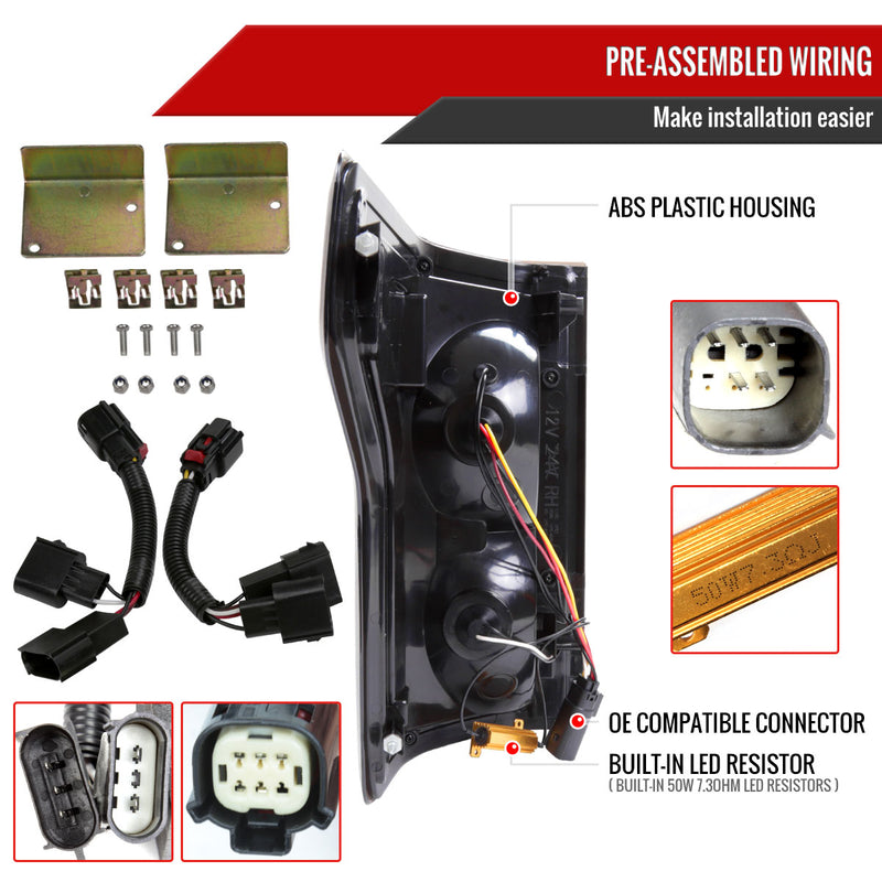 Spec-D 15-20 Ford F-150 Led Tail Lights Black Housing Smoked Lens - Halogen Models Only LT-F15015SMLED-LD