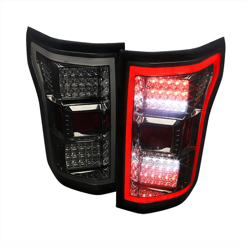 Spec-D 18-20 Ford  F150 Tail Lights- Chrome Housing With Smoke Lens LT-F15018GLED-TM
