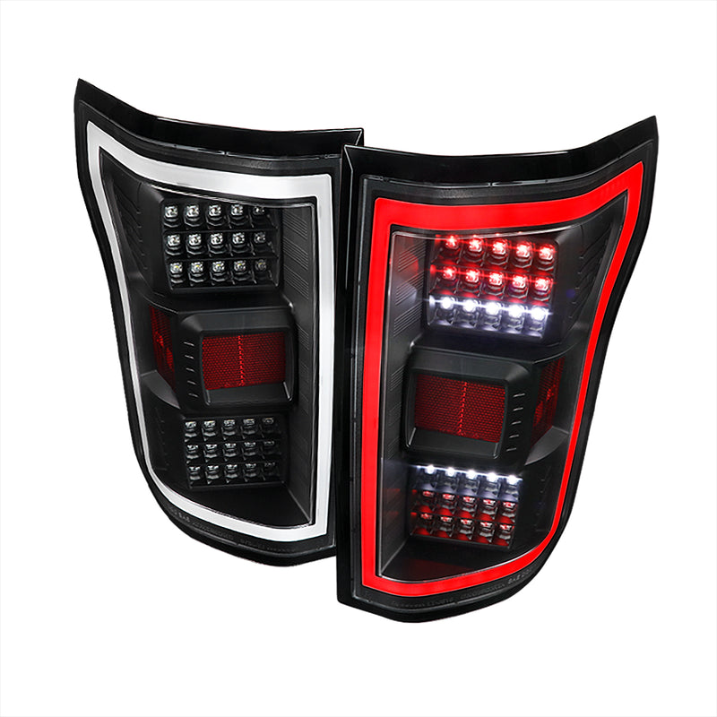 Spec-D 18-20 Ford F150 Tail Lights- All Black Housing With Clear Lens LT-F15018JMLED-TM