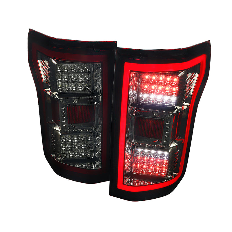 Spec-D 18-20 Ford F150 Tail Lights- Chrome Housing With Smoke Red Lens LT-F15018RGLED-TM