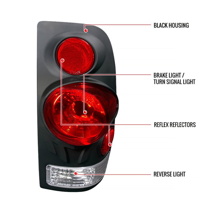 Spec-D 97-03 Ford F150 Altezza Tail Light Black LT-F150973DJM-TM