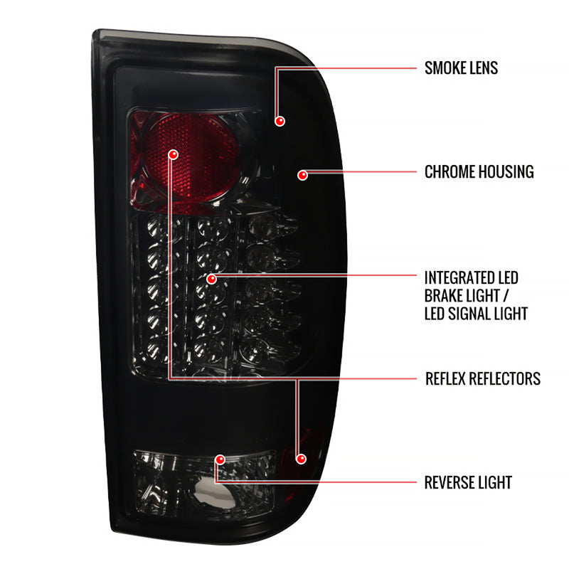 Spec-D 97-03 Ford F150 Led Tail Lights Smoke LT-F15097GLED-TM