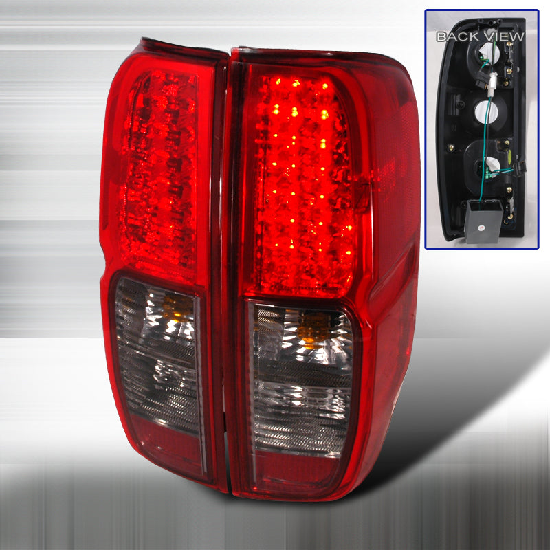 Spec-D 05-12 Nissan Frontier Led Tail Lights Red Smoke LT-FRO05RGLED-KS