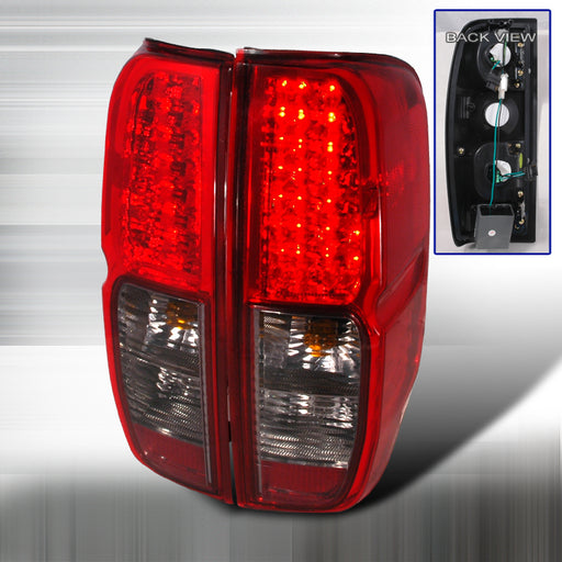 Spec-D 05-12 Nissan Frontier Led Tail Lights Red Smoke LT-FRO05RGLED-KS