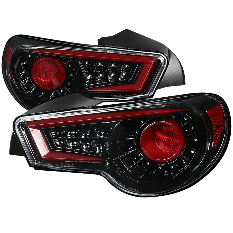 Spec-D 12-16 Scion Frs Brz Sequential Led Tail Lights- Glossy Black LT-FRS12BKLED-SQ-TM