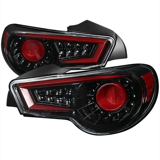 Spec-D 12-16 Scion Frs Brz Sequential Led Tail Lights- Glossy Black LT-FRS12BKLED-SQ-TM