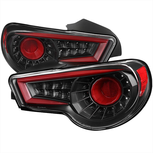 Spec-D 12-16 Scion Frs Sequential Led Tail Lights- Black Housing- Clear Lens- Red Light Bar LT-FRS12JRLED-SQ-TM