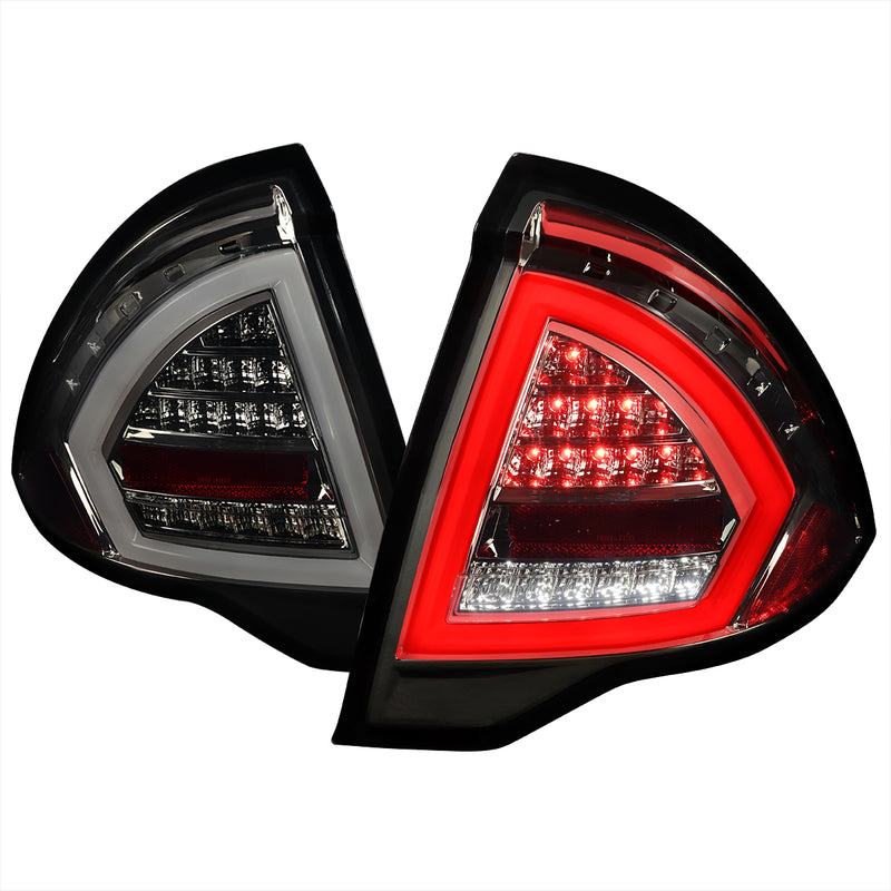 Spec-D 10-12 Ford  Fusion Led Light Bar Tail Lights-Chrome Housing/Smoke Lens-White Bar LT-FUS10GLED-TM