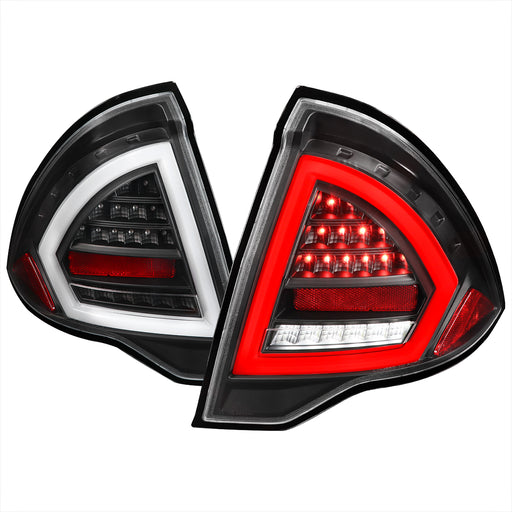 Spec-D 10-12 Ford  Fusion Led Light Bar Tail Lights-Black Housing/Clear Lens-White Bar LT-FUS10JMLED-TM