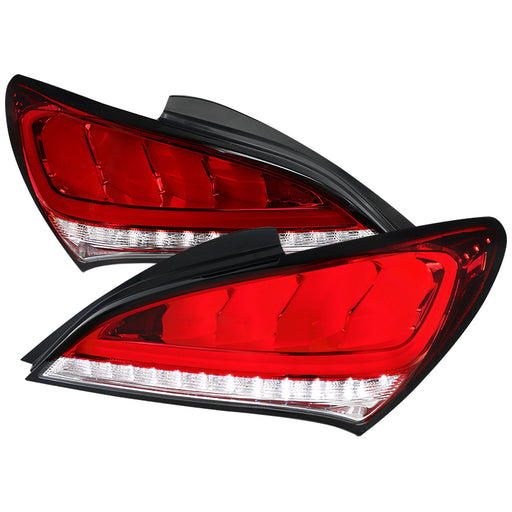 Spec-D 10-15 Hyundai Genesis 2Dr Led Tail Lights Red With Sequential LT-GENS210RLED-TM