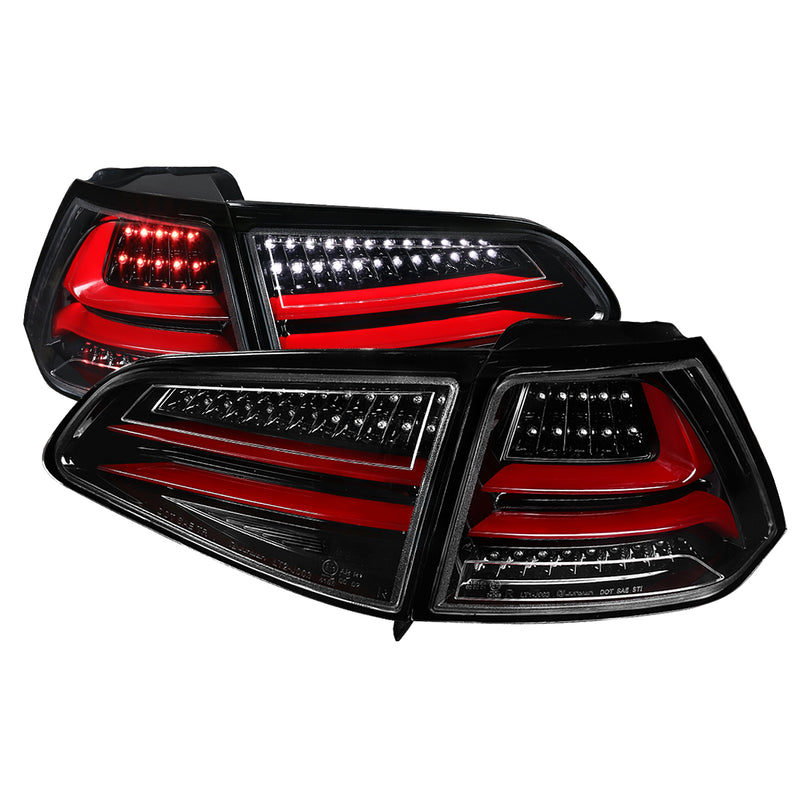Spec-D 15-Up Volkswagen Golf Mk7 Mk7 Led Tail Lights- Glossy Black With Clear Lens LT-GLF15BKLED-TM