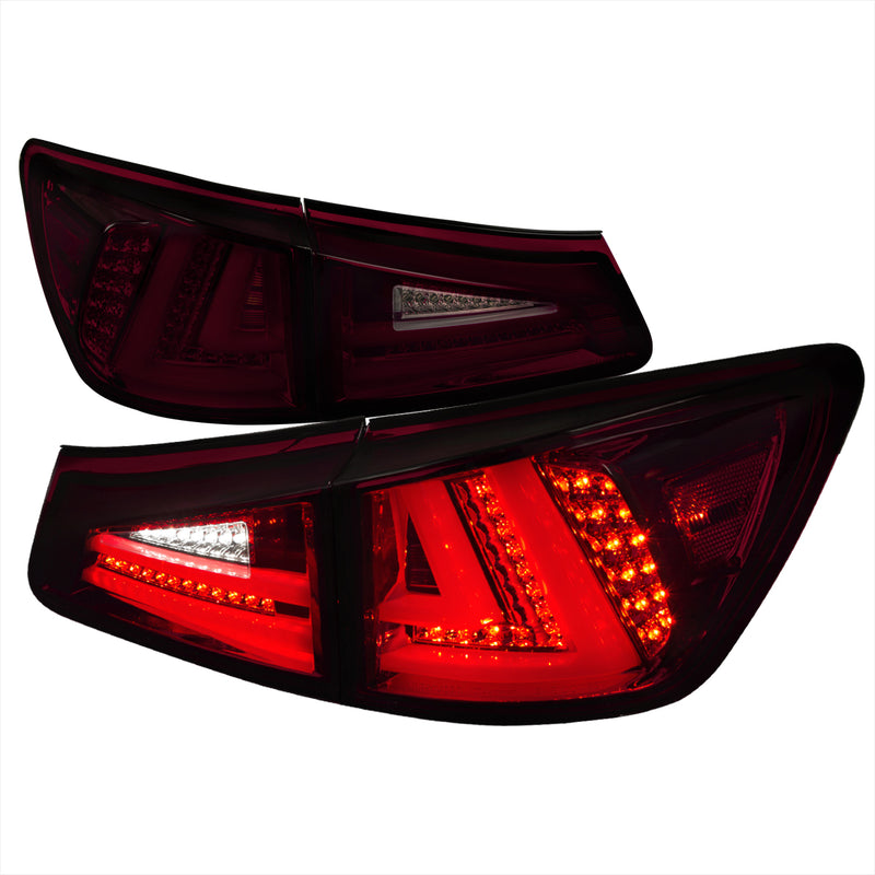 Spec-D 06-08 Lexus Is250 Led Tail Lights Red Smoked LT-IS25006RGLED-TM