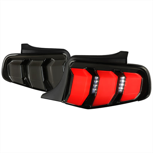 Spec-D 10-12 Ford  Mustang Led Tail Lights-Black Trim With Smoke Lens LT-MST10BBLED-TM