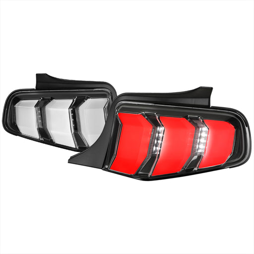 Spec-D 10-12 Ford  Mustang Led Tail Lights-Black Trim With White Led Bar LT-MST10JMLED-TM