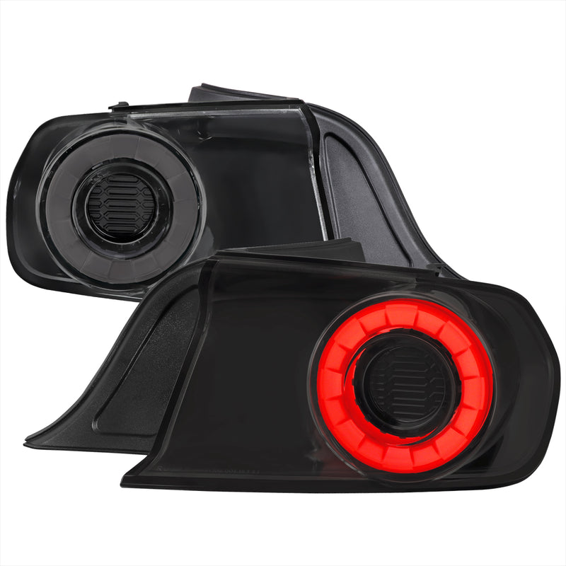 Spec-D 15-22 Ford Mustang Led Sequential Tail Light Full Glossy Black Housing Dark Smoked Lens - Us Spec Vehicles Only - Mustang Coupe And Convertible LT-MST15BBLED-SQ-TM
