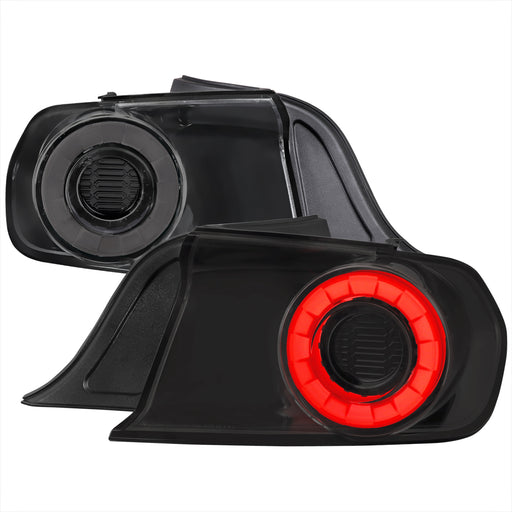 Spec-D 15-22 Ford Mustang Led Sequential Tail Light Full Glossy Black Housing Dark Smoked Lens - Us Spec Vehicles Only - Mustang Coupe And Convertible LT-MST15BBLED-SQ-TM