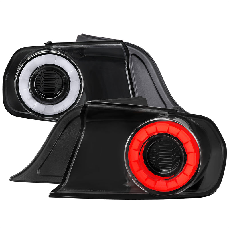 Spec-D 15-22 Ford Mustang White Led Sequential Tail Light Full Glossy Black Housing Clear Lens - Us Spec Vehicles Only - Mustang Coupe And Convertible LT-MST15BWLED-SQ-TM