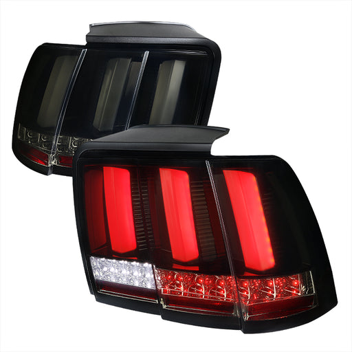 Spec-D 99-04 Ford Mustang Facelift Sequential Led Tail Light Glossy Black LT-MST99BBLED-SQ-TM