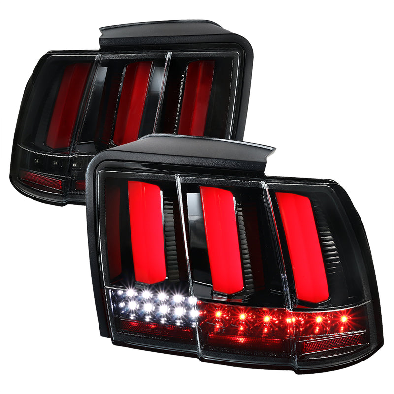 Spec-D 99-04 Ford Mustang Seq Led Tail Light LT-MST99BKLED-SQ-TM