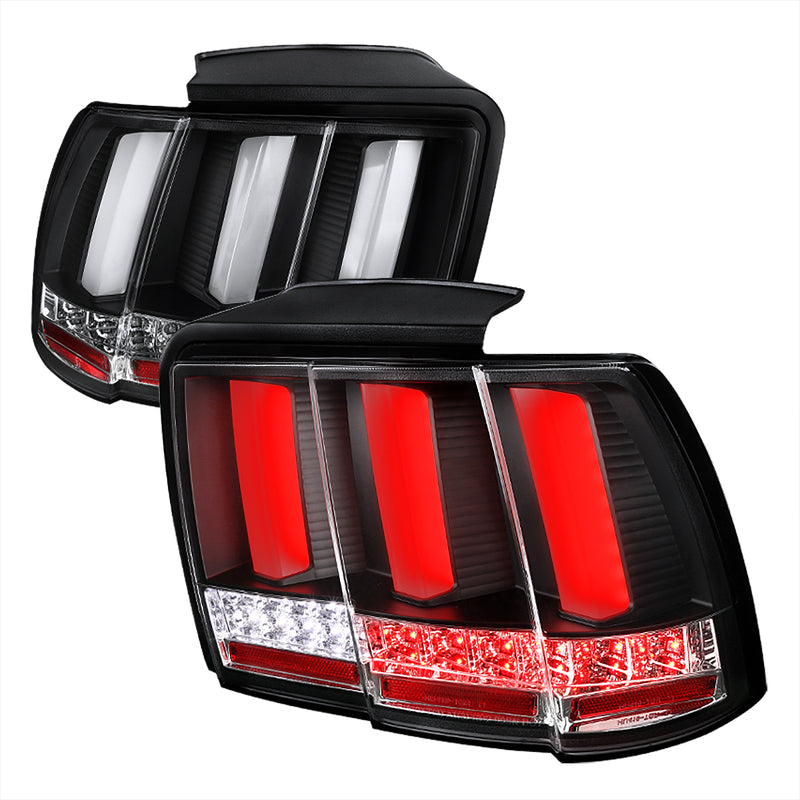 Spec-D 99-04 Ford  Mustang Ford Mustang Sequential Led Tail Light - Black LT-MST99JMLED-SQ-TM